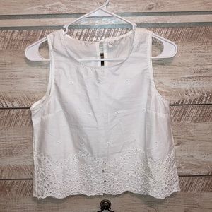 NWOT White Eyelet Tank Top
